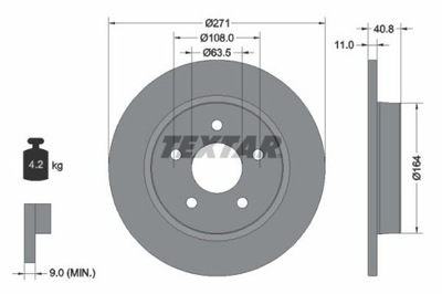 TEXTAR 92239003 ДИСК ТОРМОЗНОЙ