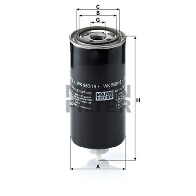 FILTRO COMBUSTIBLES MANN-FILTER WK 950/16 X  