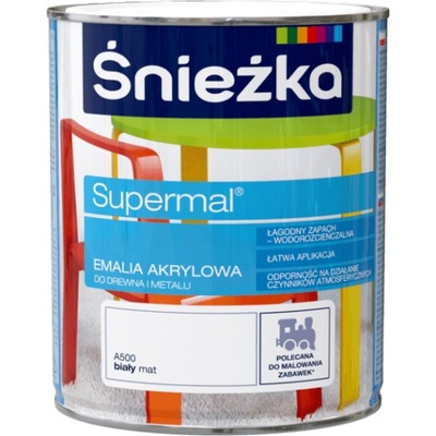 SUPERMAL EMALIA AKRYLOWA ŚNIEŻKA BIAŁA MAT 0,8L