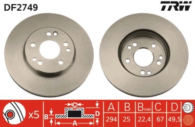 DISCO DE FRENADO DF2749  