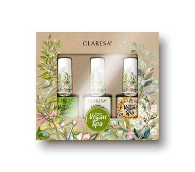 CLARESA GREEN VEGAN SPA ZESTAW DO PAZNOKCI 3x5g