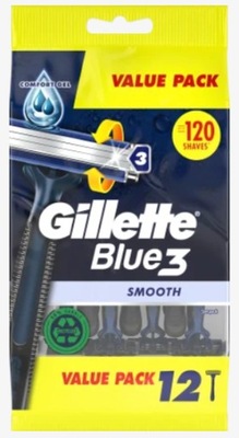 GILLETTE BLUE 3 SMOOTH MASZYNKI 12 SZTUK