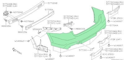 Бампер задний subaru legacy usa оригинал 2019- фото №1