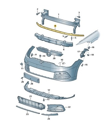 Усилитель поперечный перед-низ vw golf оригинал 5h0807651e фото №1