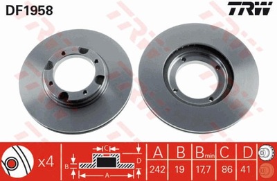 DISC BRAKE TRW DF1958 5171224100 - milautoparts-fr.ukrlive.com