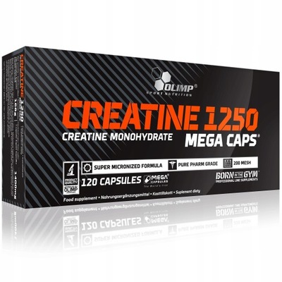 KREATYNA OLIMP CREATINE 1250mg MEGA CAPS MONOHYDRAT POMPA SIŁA 120 KAPS