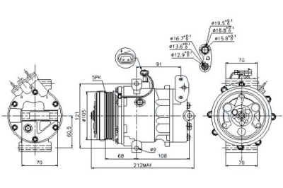 Nissens компрессор кондиционера opel astra g, astra фото №1