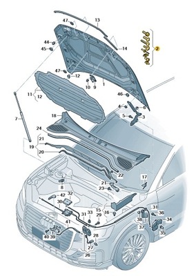 Набір елементів кріпильних капот перед audi q2 фото №1