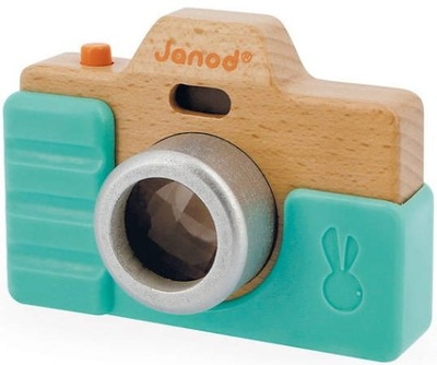 Drewniany aparat fotograficzny z dźwiękiem Janod