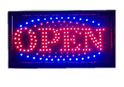 TABLICA ŚWIETLNA REKLAMA OTWARTE OPEN LED PANEL