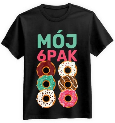 Koszulka Męska Mój Sześciopak Czarna XL