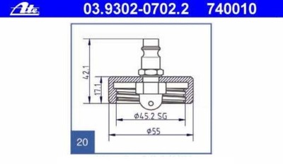 ПРОБКА АДАПТЕР NR20 ATE 03.9302-0702.2