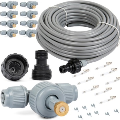 MOCNA KURTYNA WODNA OGRODOWA MGIEŁKA ZRASZACZ Z DYSZAMI 15m MOSIĄDZ ZESTAW