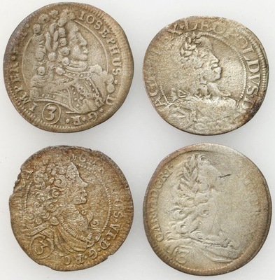 Austria. 3 krajcary 1665, 1708, 1712, 1724, 4 szt.