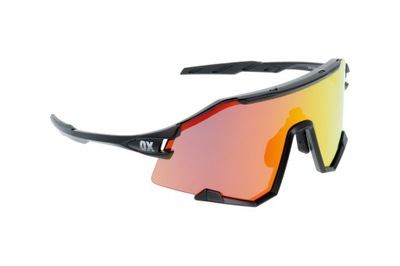 SPORTOWE OKULARY PRZECIWSŁONECZNE OX OPTICS VELOX BLACK RED LUSTRZANE TR90