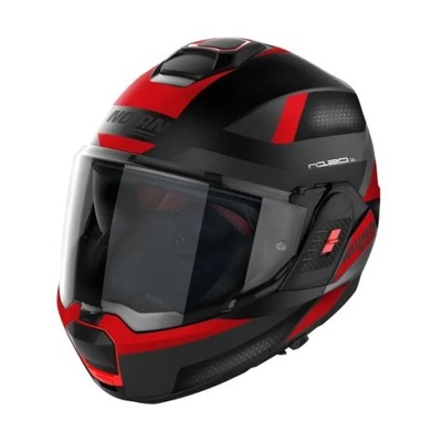 CASCO SZCZEKOWY NOLAN N120-1 SUBWAY N-COM 22 COLOR CZARNY/CZERWONY/MATOWY S  