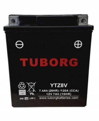 AKUMULIATORIUS TUBORG YTZ8V AGM 7.4AH 120A KETAUS YTX7L-BS /B4 /GEL 