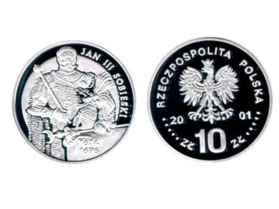 10 zł - Jan III Sobieski - 2001 r PÓŁPOSTAĆ