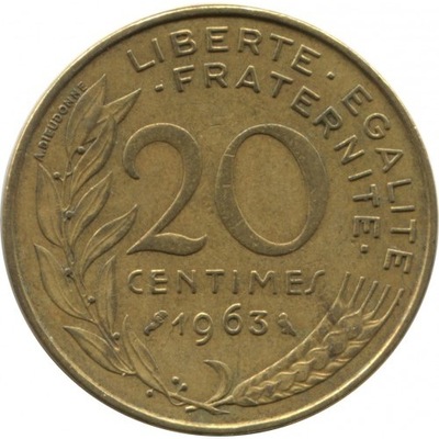 Francja 20 centimes 1963