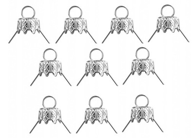ZAWIESZKI DO BOMBEK jaj 10mm haczyk 10szt srebrne