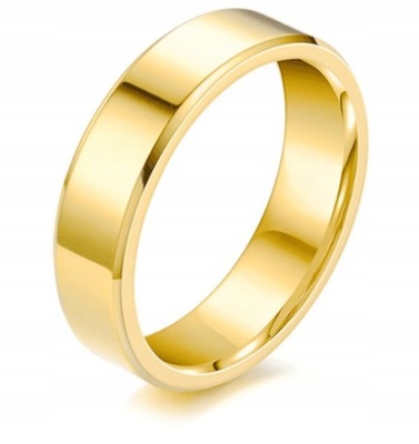 Obrączka klasyczna ślubna 6mm złota stal faza 16