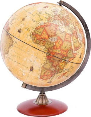 Exerz 30 cm Antyczny Globus z Drewnianą Podstawą - Mapa Angielska