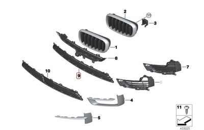 BMW F15 X5 GROTELĖS BUFERIO PRIEK. 7294475 OE 