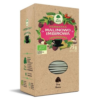 Herbatka Malinowo- imbirowa BIO 25x3g DARY NATURY
