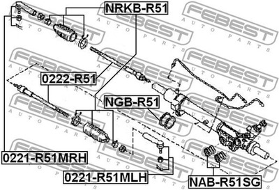 SCHUTZ STAUBABDECKUNG LENKGETRIEBE NRKB-R51 FEBEST NISSAN Bild 3