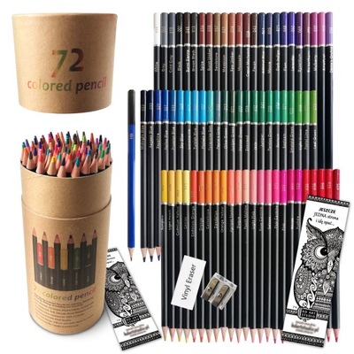 KREDKI OŁÓWKOWE PROFESJONALNE ZESTAW KREDEK 72 SZT