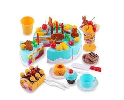 KIK KX9746 Tort urodzinowy dla dzieci 75 sztuk - niebieski
