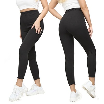 9609 CZARNE OCIEPLANE LEGGINSY 3XL/4XL