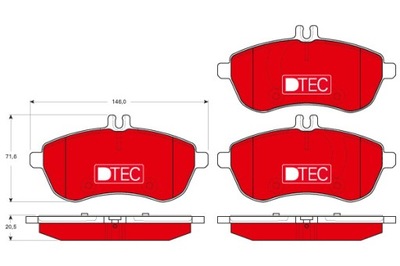 КОЛОДКИ ТОРМОЗНЫЕ - КОМПЛЕКТ DTEC COTEC GDB1736DTE