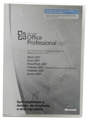 Microsoft OFFICE 2007 Professional 1xPC PRO MLK PL