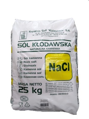 Sól kammienna kłodawska naturalna spożywcza 25 kg