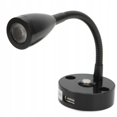 LAMPKA KINKIET 12V LED LAMPA ALU OBROTOWA USB