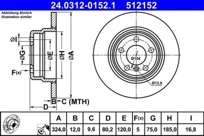 2X DISCO DE FRENADO BMW PARTE TRASERA X5 3,0-4,4 00-06 POWER DISC 24.0312-0152.1  