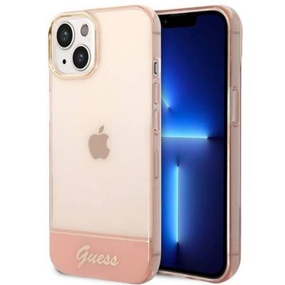 ETUI GUESS IPHONE 14 PLUS / 15 PLUS 6.7" RÓŻOWY/PINK HARDCASE TRANSLUCENT