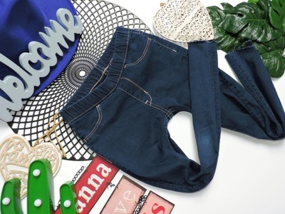H&M - jegginsy denim jeans , pas guma r 128