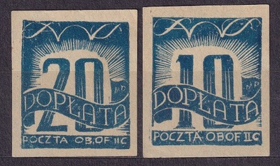 1944 Woldenberg znaczki dopłaty Fi D5-6 gw.Korszeń