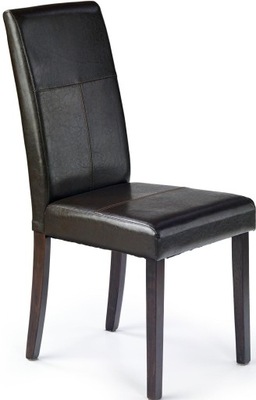 Krzesło tapicerowane KERRY BIS wenge, ciemnobrązowa tapicerka eco skóra