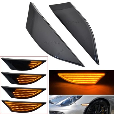 PARA PORSCHE 991 CARRERA CAYMAN BOXSTER FRONT DIODO LUMINOSO LED DYNAMIC SIDE MARKER LIGHT  