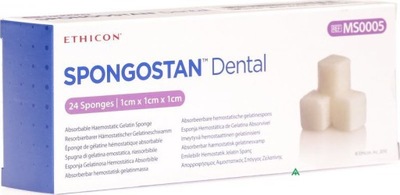 Spongostan Dental Żelatynowa Gąbka Hemostatyczna 1cmx1cmx1cm 24szt