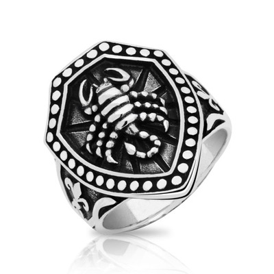 Sygnet męski srebrny skorpion-25