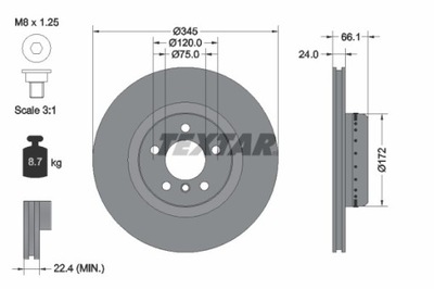 2X ДИСК ТОРМОЗНОЙ BMW ЗАД 1/2/3/4 1,5-3,0 11- 92265125