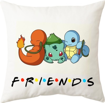 Poszewka Na Poduszkę Pokemon Startery Friends Cute