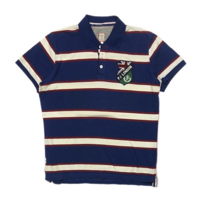 PEPE JEANS Męska Koszulka Polo w Paski Logo r. L