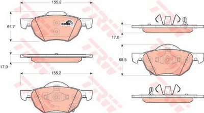 КОЛОДКИ ГАЛЬМІВНІ ПЕРЕД TRW GDB3355