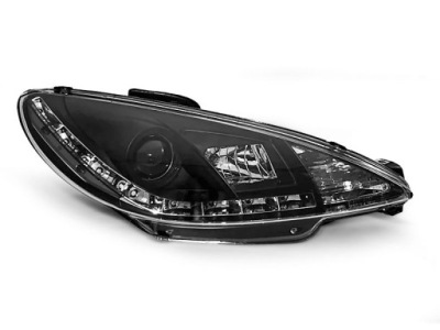 Фары фары peugeot 206 1998-2002 led черный фото №1