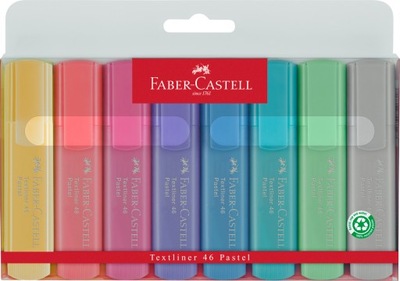 FABER-CASTELL Zakreślacz 8 kolorów Pastelowe Etui